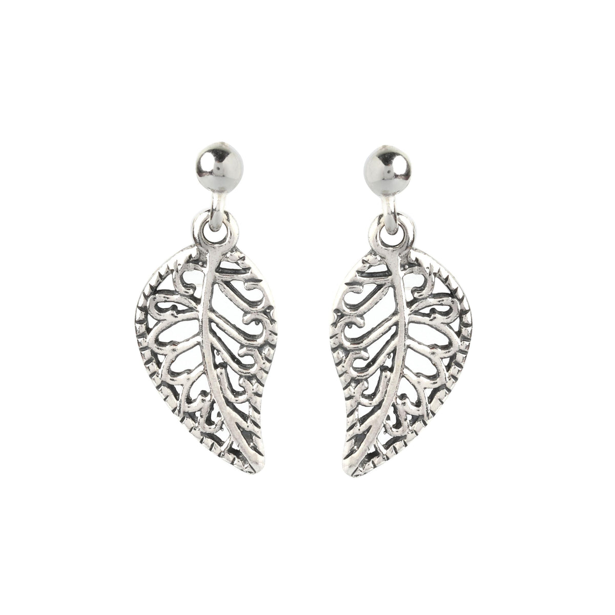 Sterling Silver Leaf Earrings – Small 925 Silver Leaf Drops