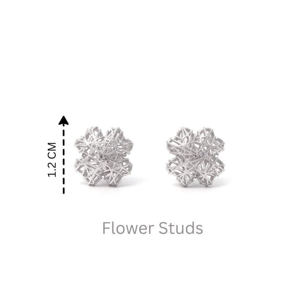 Sterling Silver Flower Earrings – Petite 925 Silver Blossoms