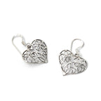 Sterling Silver Heart Drop Earrings – Polished 925 Silver Hearts