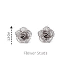 Sterling Silver Rose Earrings – Petite 925 Silver Rose Blooms