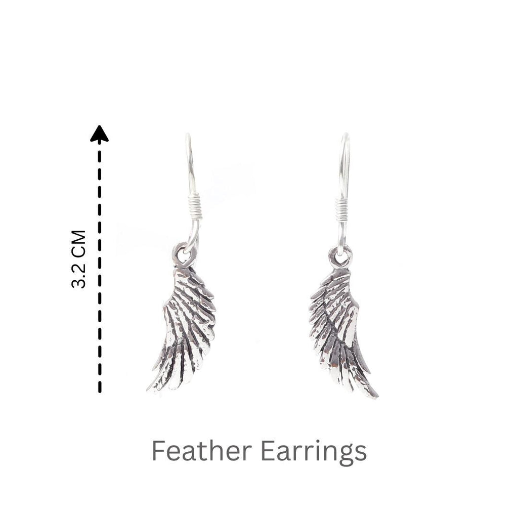 Sterling Silver Wing Earrings – 925 Silver Angel Wing Dangles