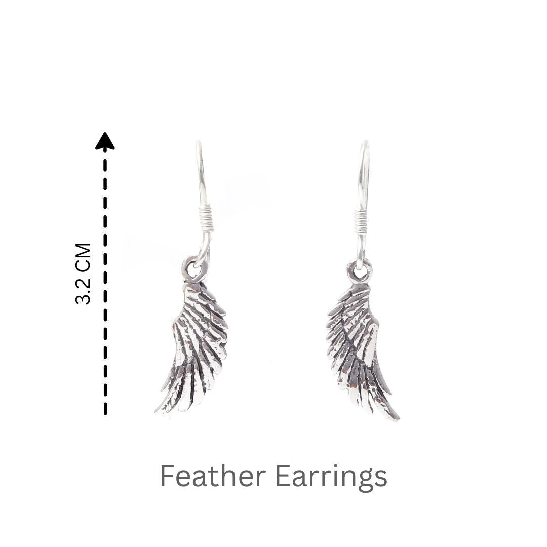 Sterling Silver Wing Earrings – 925 Silver Angel Wing Dangles