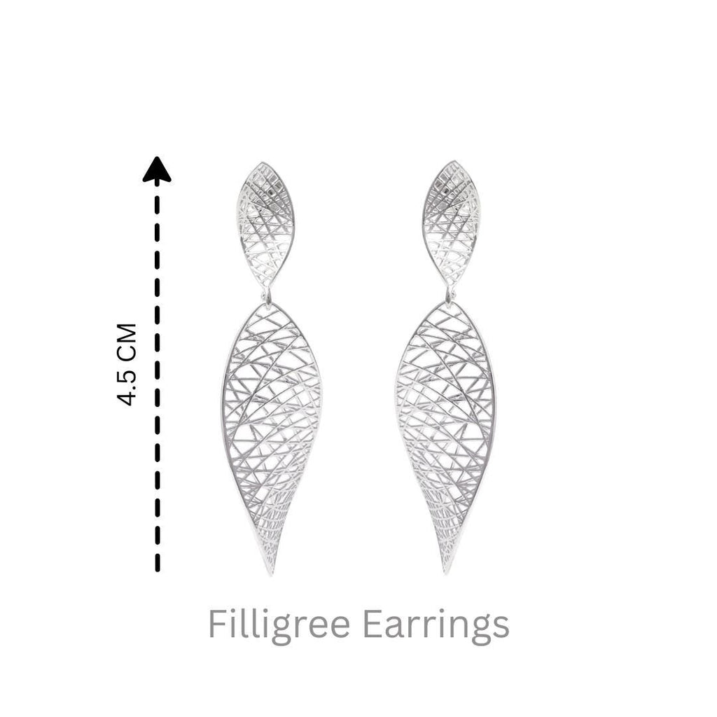 Sterling Silver Twist Drop Earrings – Long 925 Silver Dangles