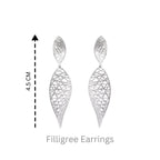 Sterling Silver Twist Drop Earrings – Long 925 Silver Dangles