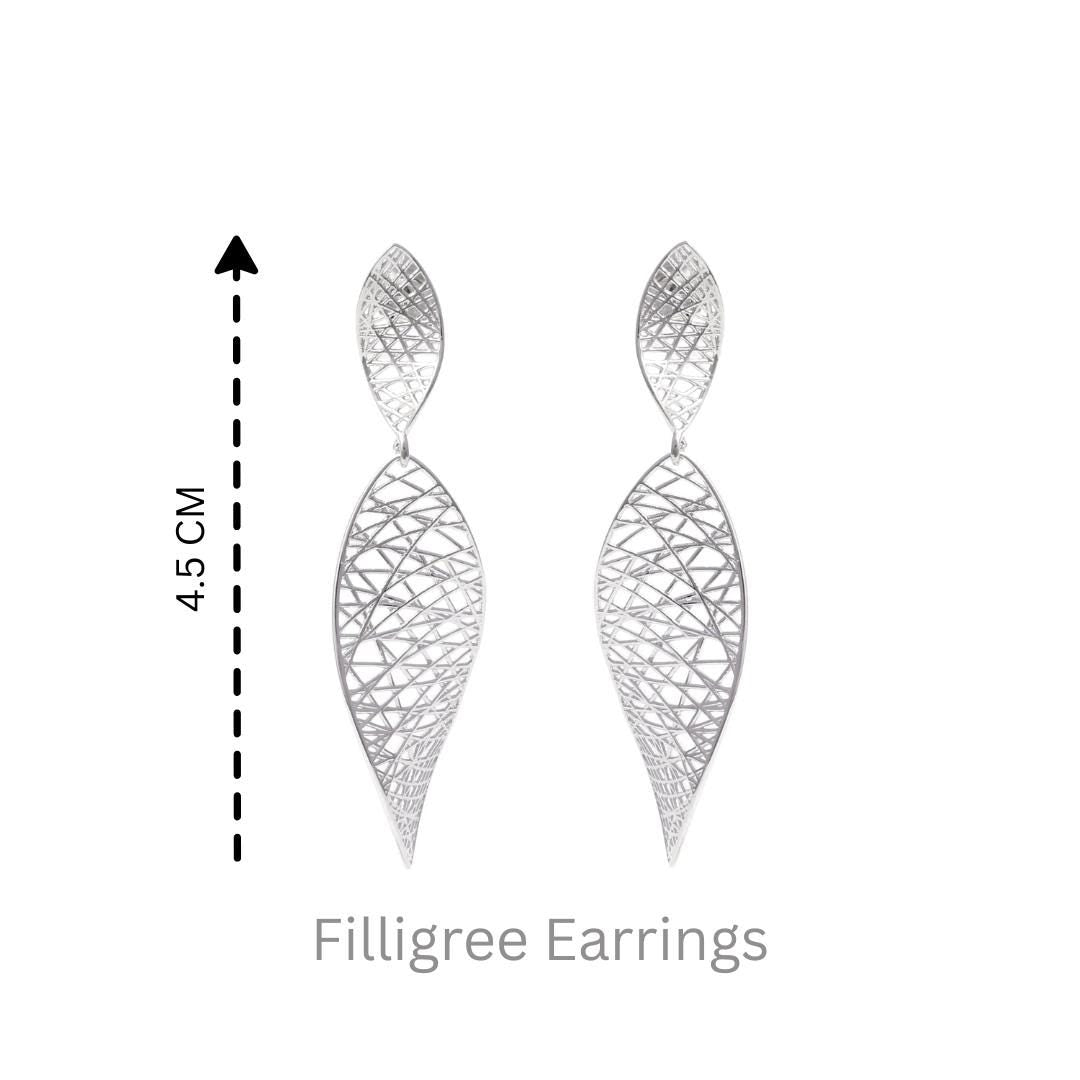 Sterling Silver Twist Drop Earrings – Long 925 Silver Dangles