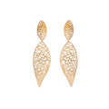 Gold Twist Drop Earrings in 18K Gold-Plated Sterling Silver – Long Dangles