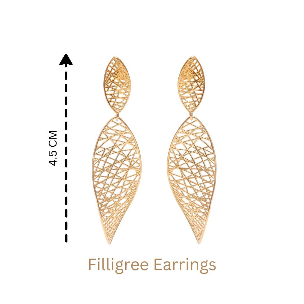 Gold Twist Drop Earrings in 18K Gold-Plated Sterling Silver – Long Dangles