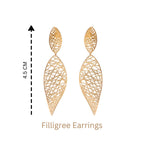 Gold Twist Drop Earrings in 18K Gold-Plated Sterling Silver – Long Dangles