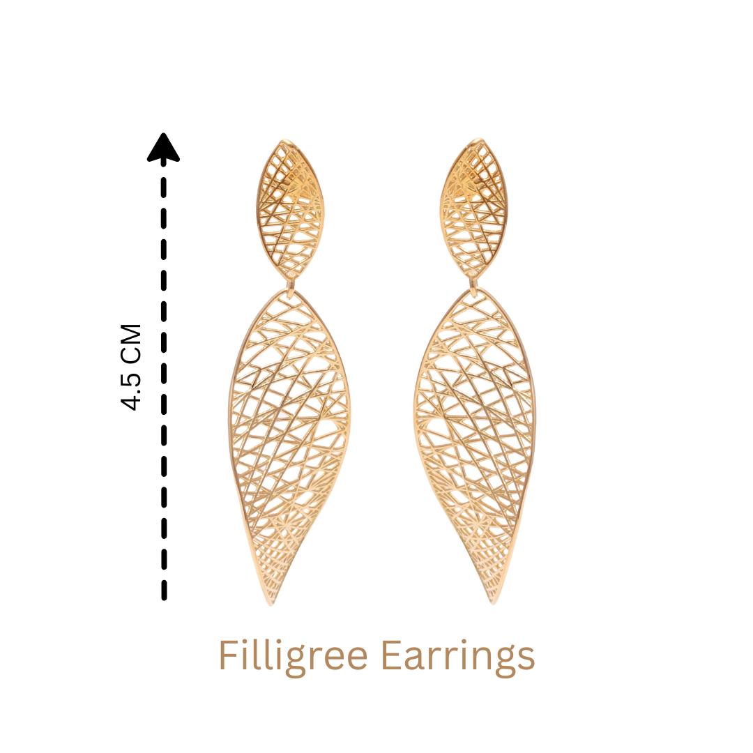 Gold Twist Drop Earrings in 18K Gold-Plated Sterling Silver – Long Dangles