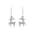 Sterling Silver Reindeer Earrings – 925 Silver Christmas Dangles