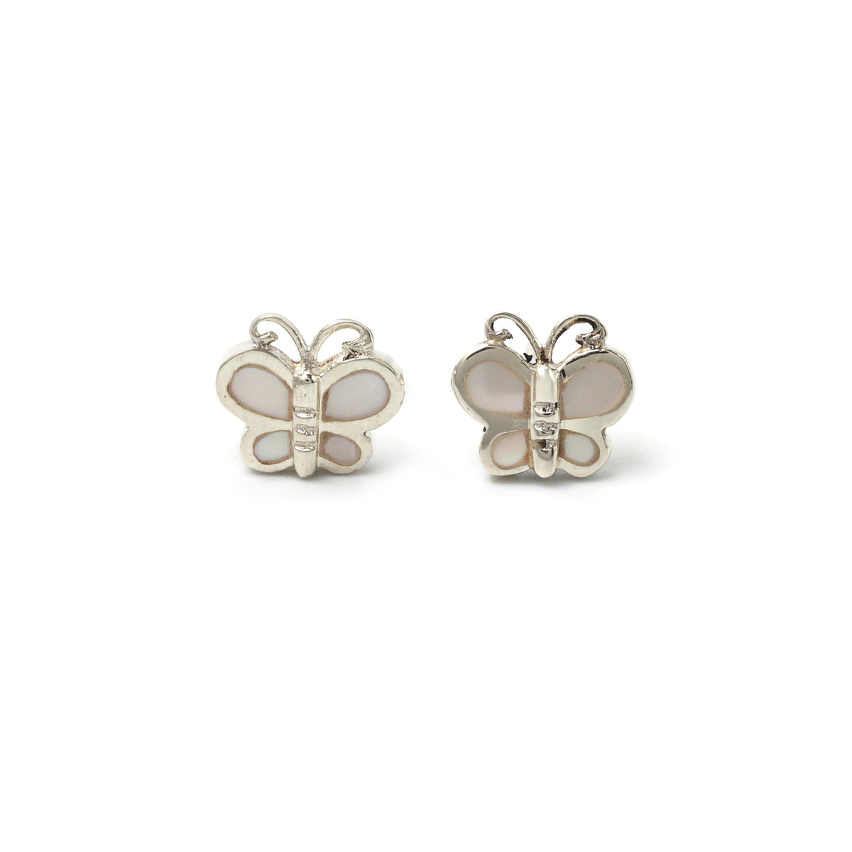 White Butterfly Earrings in 925 Sterling Silver – Petite Silver Butterflies