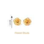 Gold Rose Earrings in 18K Gold-Plated Sterling Silver – Petite Rose Blooms