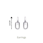 Sterling Silver Linked Earrings – Modern 925 Silver Chain Link Drops