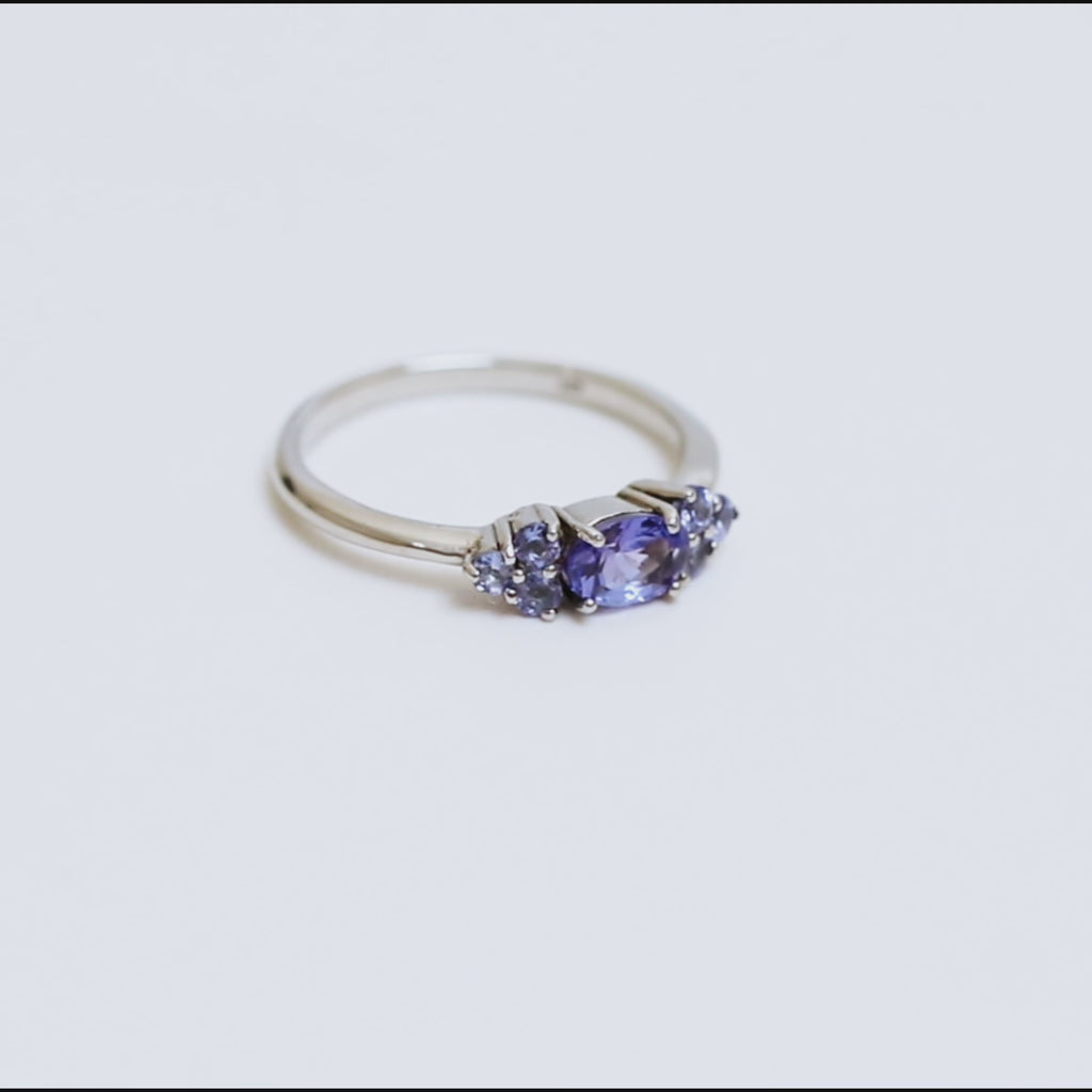 Tanzanite Seven Stone Ring in 925 Sterling Silver