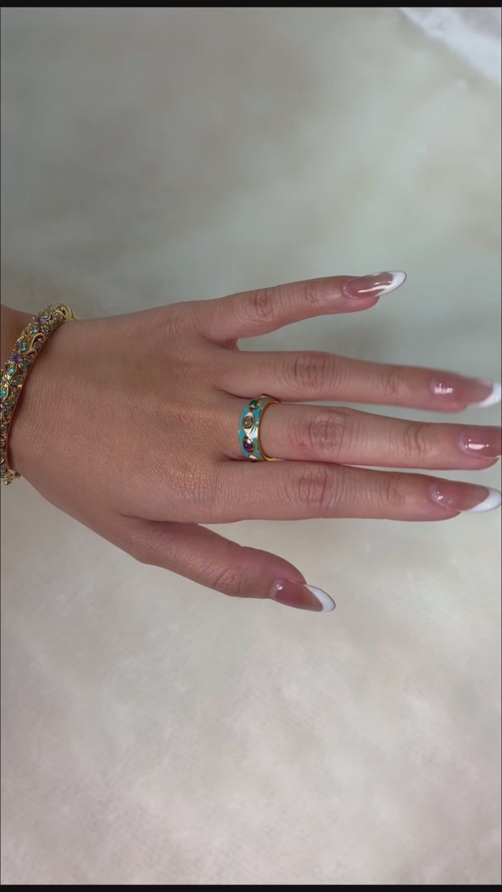 Luxury multi gem statement ring handcrafted in Thailand