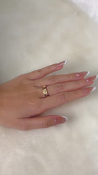 Modern gold plated enamel band handcrafted in Thailand