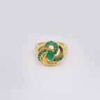 Luxury Emerald Engagement Ring in 18K Gold-Plated Sterling Silver