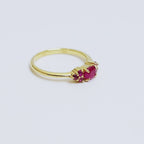 Natural Ruby Cluster Ring in 18K Gold