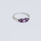 Anello Ametista a Sette Pietre in Argento Sterling 925