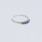 Modern Tanzanite Five Stone Ring in 925 Sterling Silver