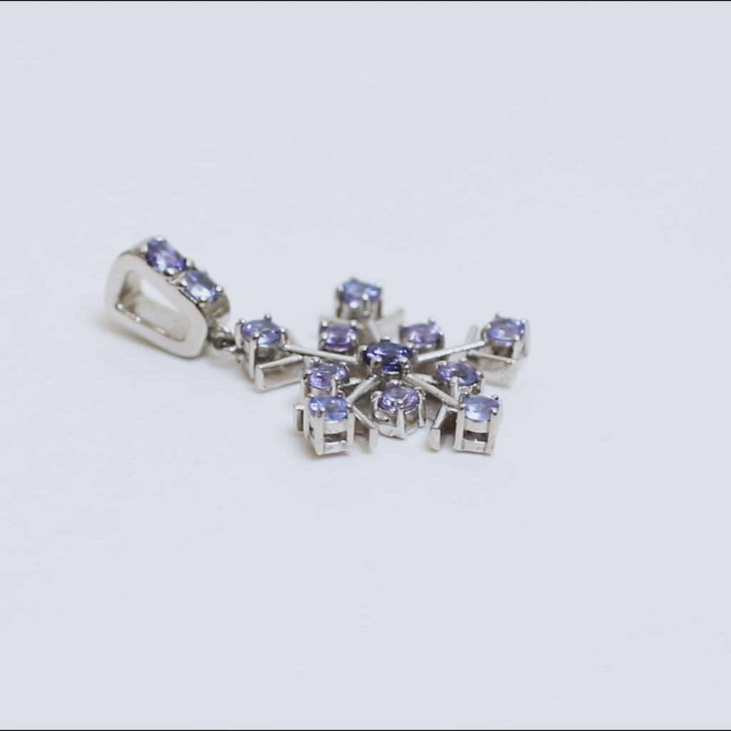 Tanzanite Snowflake Pendant in 925 Sterling Silver