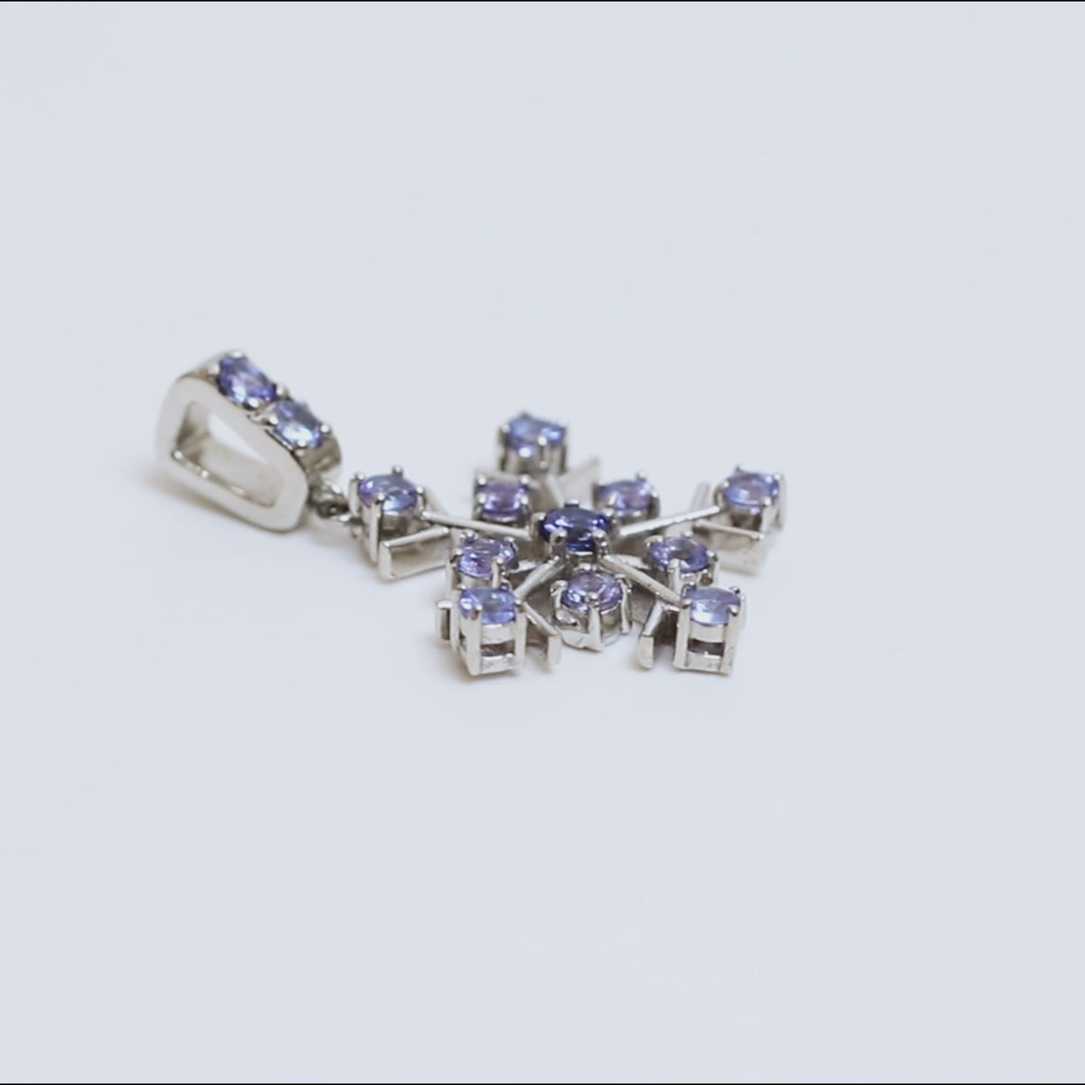 Tanzanite Snowflake Pendant in 925 Sterling Silver