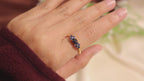 Anello Cluster di Zaffiro Blu Naturale in Oro 18K