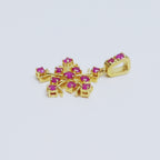 Ruby Snowflake Pendant Necklace Charm in 18K Gold