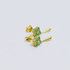 Minimalistische Smaragd-Ohrhänger in 18K Gold