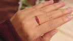 Anillo de Rubí Natural de Cinco Piedras en Oro 18K