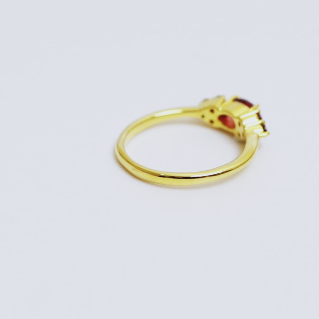 Pink Tourmaline Seven Stone Ring in 18K Gold