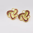 Ruby Statement Stud Earrings in 18K Gold-Plated Sterling Silver