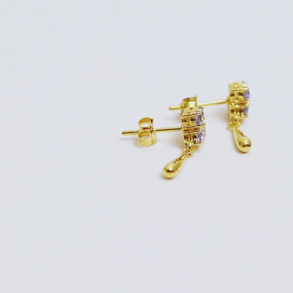 Orecchini Pendenti con Tanzanite in Oro 18K