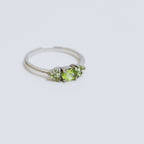 Peridot Seven Stone Ring in 925 Sterling Silver