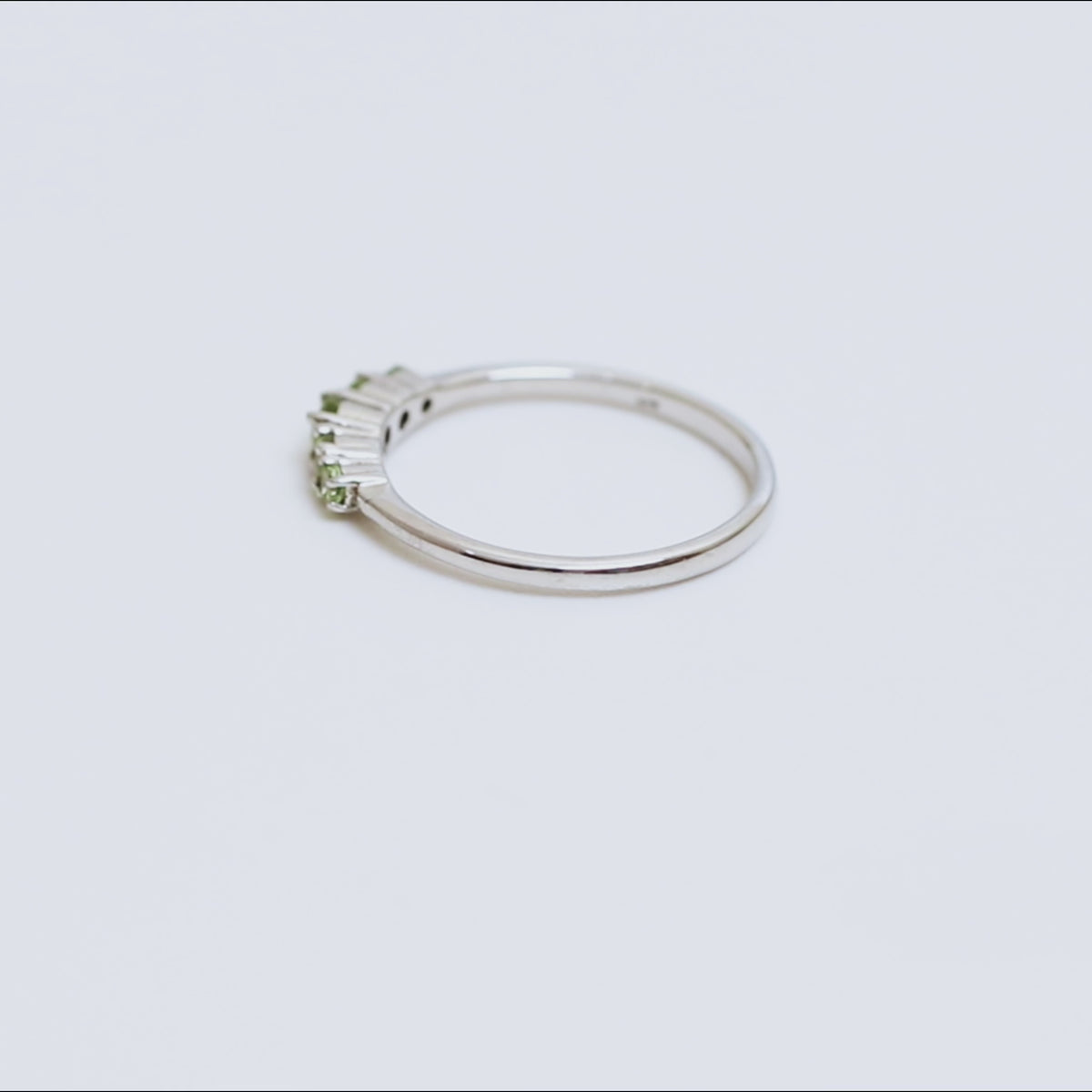 Peridot Five Stone Ring in 925 Sterling Silver