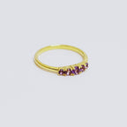 Amethyst Five Stone Ring in 18K Gold