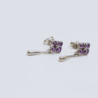 Natural Amethyst Dangle Drop Earrings in 925 Sterling Silver