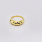 Ruby Dome Ring in 18K Gold-Plated Sterling Silver