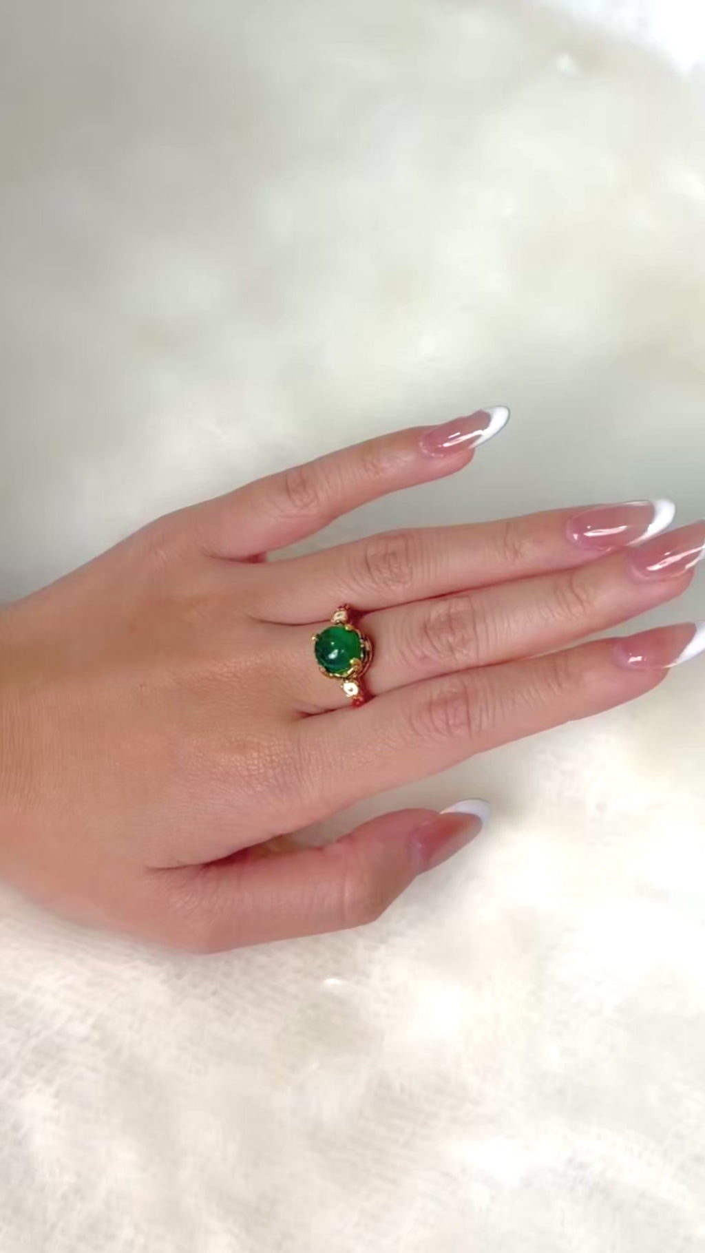 Luxury emerald statement ring handcrafted in Thailand