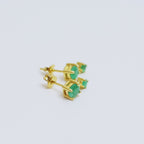 Natural Emerald Drop Earrings in 18K Gold