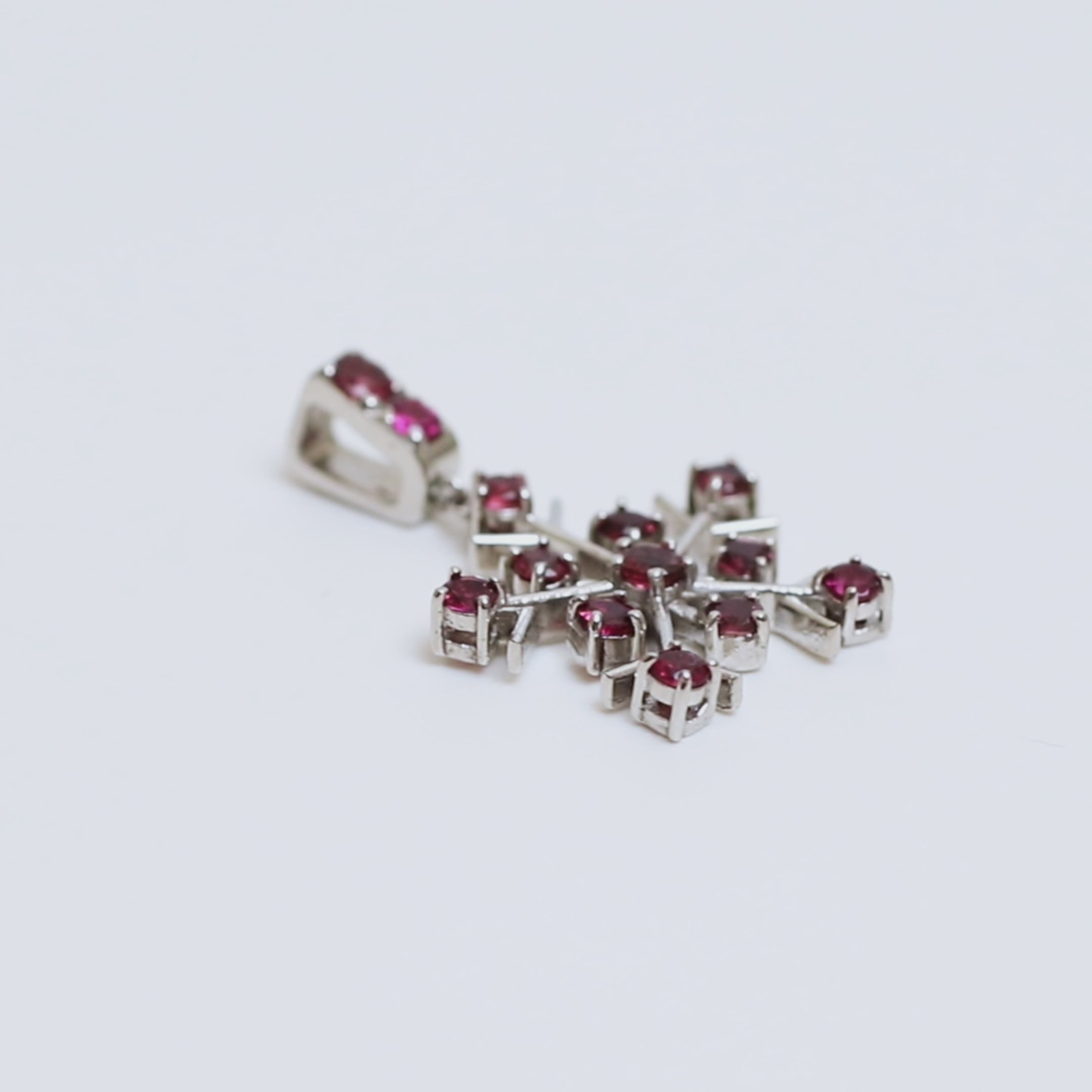 Pink Tourmaline Snowflake Pendant in 925 Sterling Silver