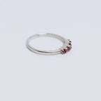 Pink Tourmaline Five Stone Ring in 925 Sterling Silver
