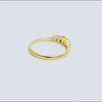 Anillo de Rubí Natural de Cinco Piedras en Oro 18K
