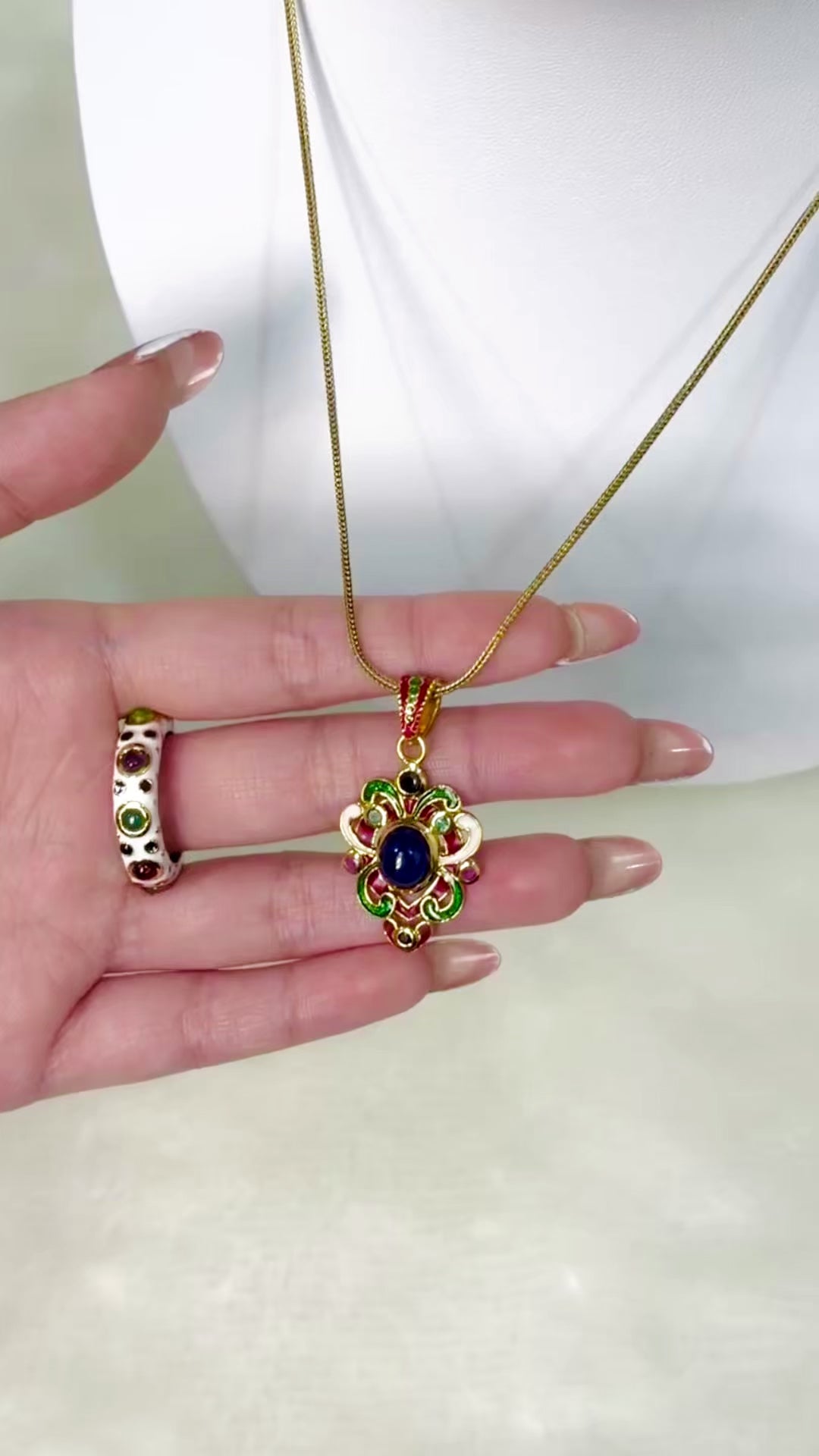 Handcrafted gold plated sapphire jewelry by Jewelry by Crimson