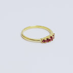 Pink Tourmaline Five Stone Ring in 18K Gold