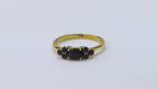 Gold plated sapphire ring crafted in 925 sterling silver