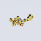 Ciondolo Fiocco di Neve con Zaffiro Blu in Oro 18K