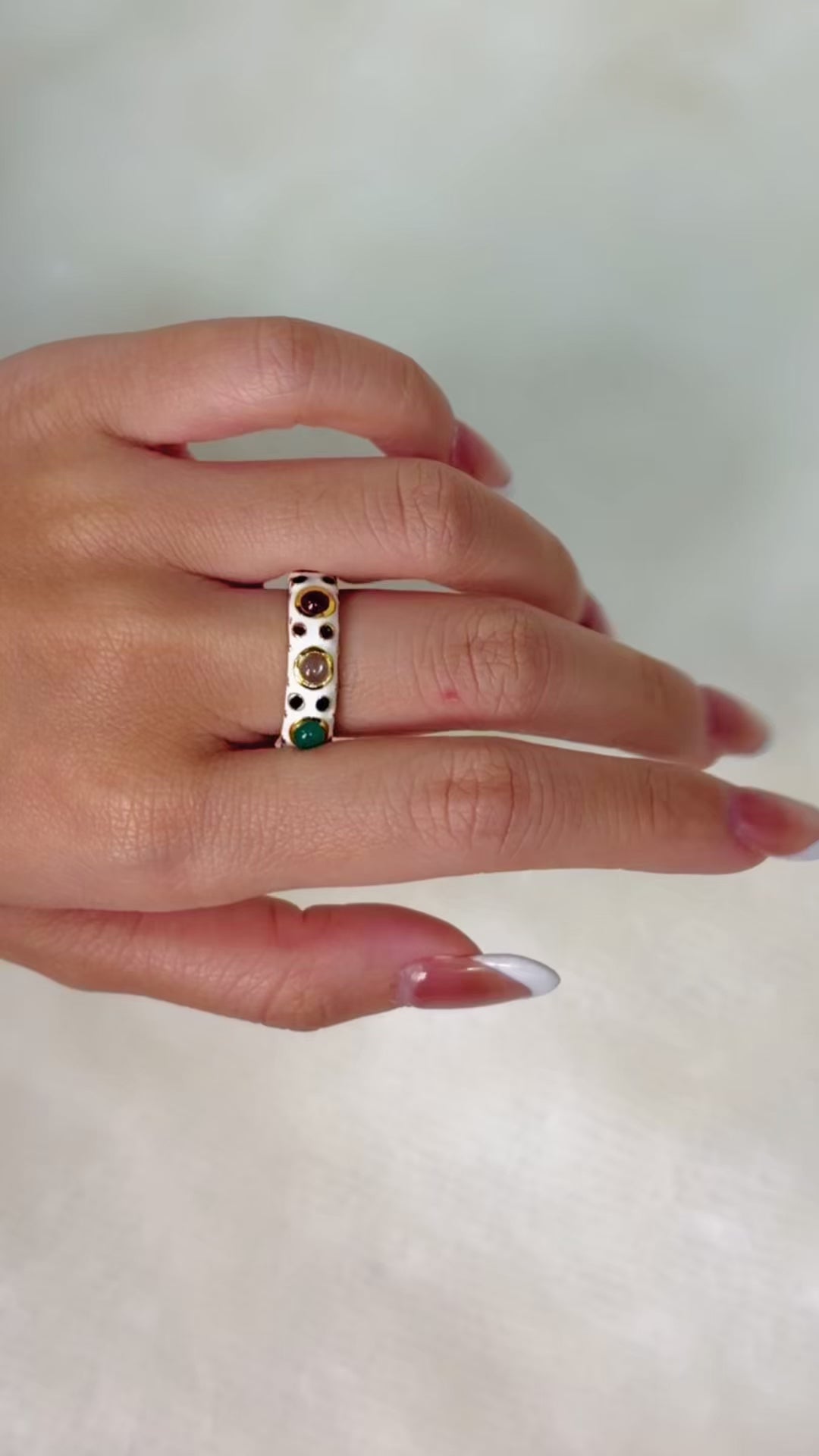 Minimalist multigem ring handcrafted in Thailand