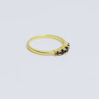 Natural Blue Sapphire Five Stone Ring in 18K Gold