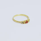 Rainbow Fancy Sapphire Five Stone Ring in 18K Gold
